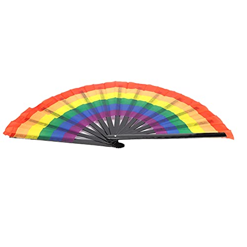 OVAQUIXI Buntes Stoff Handheld -Lüfter Tragbarer Exquisiter Klappventilator für Party Hochzeitstanzdekoration 25.2x13.8in von OVAQUIXI