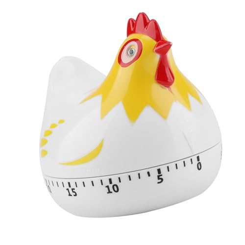 OVAQUIXI Elegantes Hühnchenmuster Küchentimer, Hörbarer Countdown -Timer Zum Kochen und Backen, Nützliches Werkzeug in der Küche (WHITE) von OVAQUIXI