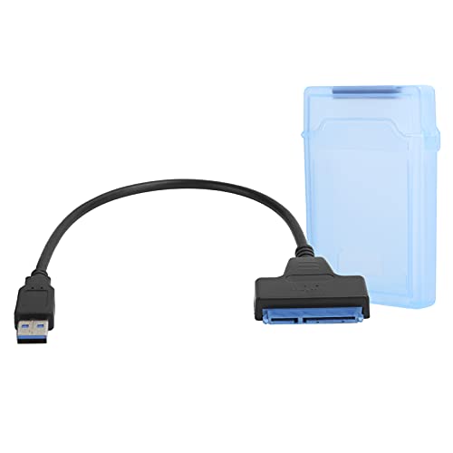 OVAQUIXI HDD/SSD -Adapterkabel USB3.0 Conversion -Kabel mit Schutzbox für Einfache Installation und Lese-/Schreibfunktion (BLUE) von OVAQUIXI