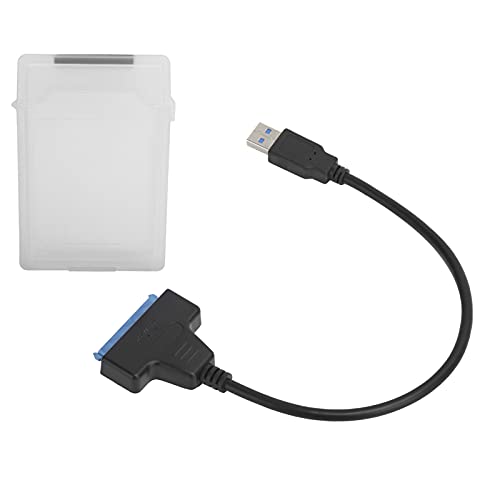 OVAQUIXI HDD/SSD -Adapterkabel USB3.0 Conversion -Kabel mit Schutzbox für Einfache Installation und Lese-/Schreibfunktion (WHITE) von OVAQUIXI