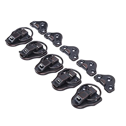 OVAQUIXI HaSP Lock Retro Exquisit Buckle Alloy Toolbox Hardware-Hardware-Schloss für Kleine Objektboxen Dollhouses für Retro Handgemachte Kunsthandwerk Silber 5 Sets (Rötliche Bronzefarbe) von OVAQUIXI