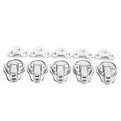 OVAQUIXI HaSP Lock Retro Exquisit Buckle Alloy Toolbox Hardware-Hardware-Schloss für Kleine Objektboxen Dollhouses für Retro Handgemachte Kunsthandwerk Silber 5 Sets (Weiße Nickelfarbe) von OVAQUIXI