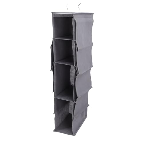 OVAQUIXI Hanging Handtasche Aufbewahrung, Geldbeutelbeutel Organizer Nicht -verwobene Stoffe Kleiderschrank Falten Platz Sparend Hängende Regal Staubdestell 10 Taschen 4 Schichten (Grey) von OVAQUIXI