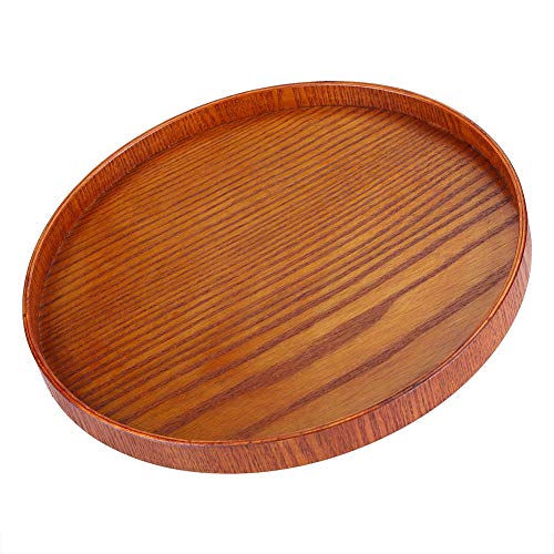 OVAQUIXI Holz Servierschale Holzplatte Tee Food Server Geschirr Wasserplatte für Küche ESS Frühstück Serving (24 cm/9,4in) von OVAQUIXI