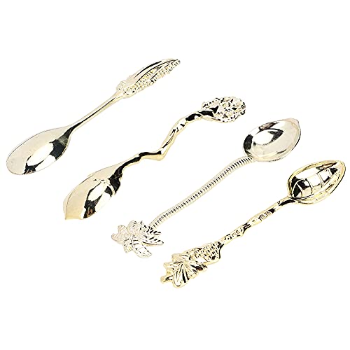 OVAQUIXI Legierung Mini Löffel Set für Kaffee -Tee -Eis VERSCHAHREN VERWENDUNG VERWENDET (GOLD) von OVAQUIXI