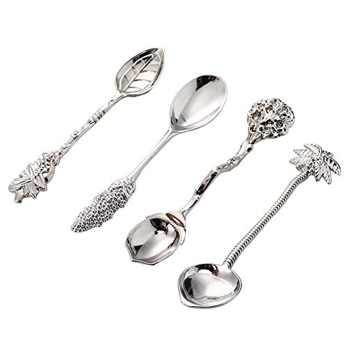 OVAQUIXI Legierung Mini Löffel Set für Kaffee -Tee -Eis VERSCHAHREN VERWENDUNG VERWENDET (SILVER) von OVAQUIXI