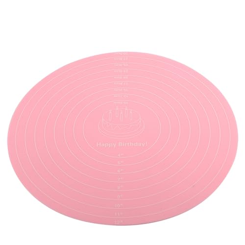 OVAQUIXI Mehrzweck -Silikon -Backmatte mit Größenskala, Hitzebeständiger Kuchenform Zum Backen von Kochen, Tischschutzmatte für Abendmatten, BPA freie Silikonmatte Pink 30 X 30 Cm von OVAQUIXI