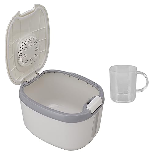 OVAQUIXI Mehrzweckluftdicht -Reis -Lagerbehälter mit Klarem Fenster, Spacesaving Design für Küchenkühlschrank, Gefrierschrank und Schrank, Bpafree Material (L Grau (15 kg/33,1 lb)) von OVAQUIXI