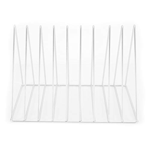 OVAQUIXI Metal Desktop Bücherregal Stylish Design Multislots Organisatoren für Office Desk Organisation Graue Farbe (White) von OVAQUIXI