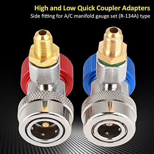 OVAQUIXI R134A A/C High -Low -Koppler Adapter mit CAP, Schnell und Sicherer Verbindung, Kompatibel mit Dem R134 Service, für die A/C Systemwartung OVAQUIXI R134A A/C High -Low -Koppler Adapter mit CAP, Schnell und Sicherer Verbindung, Kompatibel mit Dem R134 Service, für die A/C Systemwartung von OVAQUIXI