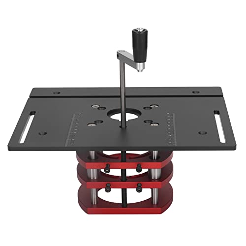 OVAQUIXI Router Lift Manual Router System Kit für Hohe Genauigkeit Holzbearbeitung mit Kurbelgriff Aluminiumlegierung Edelstahl Grundplatte 51 Mm Hebelehöhe (BLACK) von OVAQUIXI