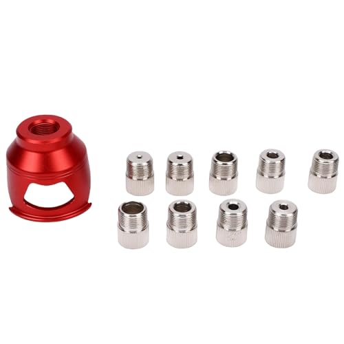 OVAQUIXI Vertikaler Bohrer Locator, Gerader Loch-Bohr Position Ierer mit 9 Bohr Ballen Aluminium Legierung für Holz Bearbeitungs Möbel, die Rot Bohren von OVAQUIXI