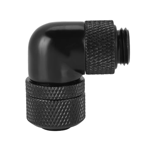 OVAQUIXI Winkel-Wasserkühlungsverschraubung, Winkel-Wasserkühlungsverschraubung, Wasserkühlungs-Rohrverschraubung, Wasserkühlungssysteme (Black) von OVAQUIXI