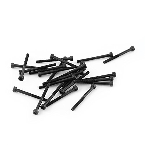 OVAQUIXI Zylinderschraube mit Innensechskant, M3 Schwarze Zylinderschraube mit Innensechskant (M3*35 mm （teilweise eingefädelt） 24PCS) von OVAQUIXI