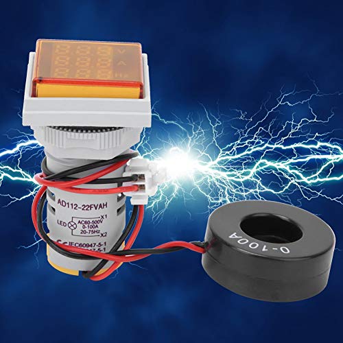 Wechselstromspannungstester, Frequenzmessgerät mit 3-stelligem LED-Display Multimeter Panel Multifunktionales Voltmeter-Amperemeter, Tragbares Design in Blau mit Einfachem Setup, Ideal für von OVAQUIXI