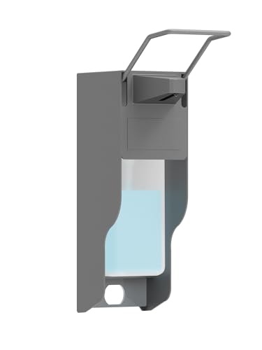 OVAS HOO Desinfektionsspender Wand Aluminium Seifenspender Wandbefestigung 500 Ml Eurospender Mit Ellbogendruck Für Desinfektionsmittel Und Handseifen, Grau Seifenspender von OVAS HOO