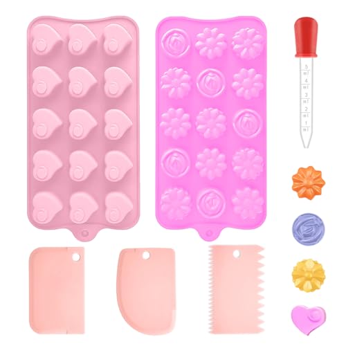 2 Stücke Silikonform, 1 -Stück -Tropfen, 3 Stück Schaber, Liebesblumenform, Diy Dessert Schokoladenkeks, Küchenbackwerkzeug 2 Stücke Silikonform, 1 -Stück -Tropfen, 3 Stück Schaber, Liebesblumenform, Diy Dessert Schokoladenkeks, Küchenbackwerkzeug von OVDGWC