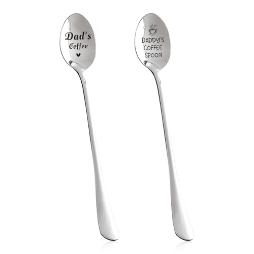 2 Stücke Vater Löffel, Edelstahl -Schriftzug, Kaffeelöffel, Küchengeschirr, Geschenklöffel von OVDGWC