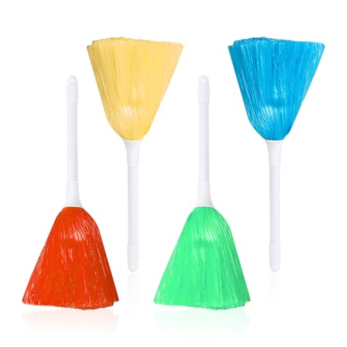 OVDGWC 4 Staubstücke Staubdusterbürste, Plastikfeder Duster, Kreativer Neuartiger Staubentfernungsbürste, Lustige Desktop-Reinigungsbürste, Multifunktionsreinigungswerkzeug von OVDGWC