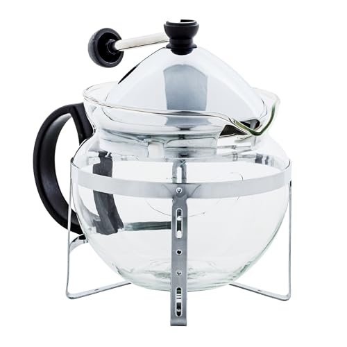 OVENTE Glas-Teekanne mit herausnehmbarem Edelstahl-Teesieb für blühenden Tee und lose Blätter, 480 ml, Borosilikatglas, ideal für den persönlichen und täglichen Gebrauch, transparent FGH17T von OVENTE