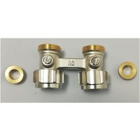 1015813 ahbt-dr Integrierter Zwillingsschlauch Anschlussblock gerade 3/4' Multiflex - grau - Oventrop von OVENTROP