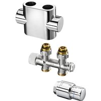 Oventrop - Anschluss-Set für Badheizkörper Multiblock T/Uni sh, Durchgangsausführung, Edelstahl-Design Oventrop - Anschluss-Set für Badheizkörper Multiblock T/Uni sh, Durchgangsausführung, Edelstahl-Design von OVENTROP