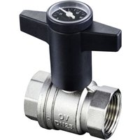 Oventrop Kugelhahn Optiba mit Thermometer Knebelgriff, beidseitig Innengewinde 1" von OVENTROP