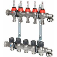 Verteiler Edelstahl 1'' für fbh 5 Kr.,m.Durchflusseinsätzen 0-5 l/min. 1406355 - Oventrop von OVENTROP