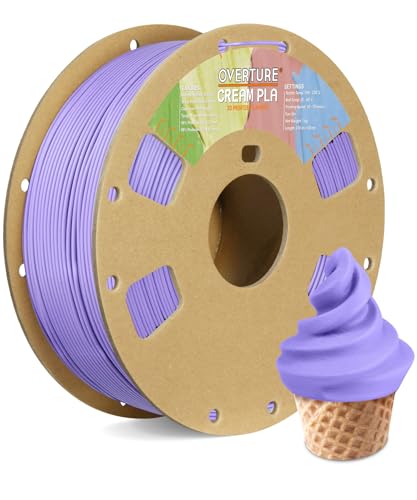 OVERTURE Creme PLA Filament, Pappspule, Premium PLA 1kg (2.2lbs), Maßgenauigkeit 99% Wahrscheinlichkeit +/- 0.03mm, Fit die meisten FDM Drucker (Creme Lila) von OVERTURE