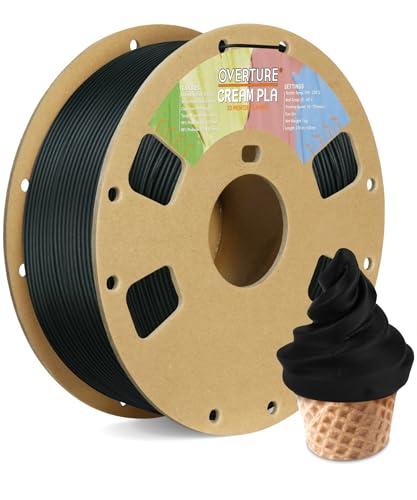 OVERTURE Creme PLA Filament, Pappspule, Premium PLA 1kg (2.2lbs), Maßgenauigkeit 99% Wahrscheinlichkeit +/- 0.03mm, Fit die meisten FDM Drucker (Creme Schwarz) von OVERTURE