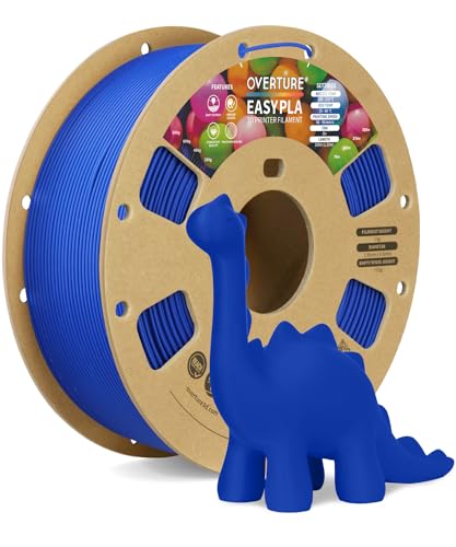OVERTURE Easy PLA 1.75 mm 3D Druckerfilament, 1kg (2.2 lbs), Verstärkt Zähigkeit PLA, Maßgenauigkeit +/- 0,02 mm (Easy Kobaltblau) von OVERTURE