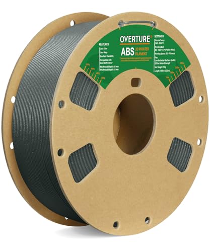 OVERTURE ABS Filament 1,75mm, ABS 3D Drucker Filament 1kg Spule (2,2lbs) hitzebeständig, Maßgenauigkeit +/- 0,03 mm, geeignet für die meisten FDM-Drucker. von OVERTURE