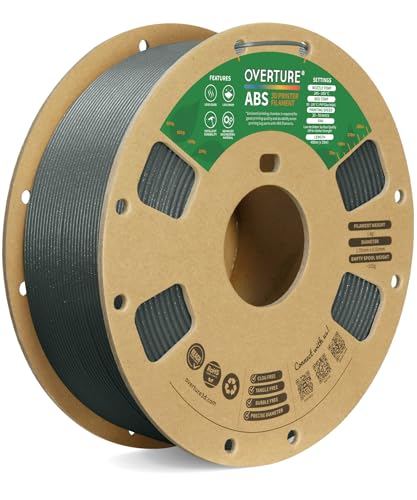 OVERTURE Filament ABS 1.75mm, 1kg Spule (2.2lbs), Maßgenauigkeit +/- 0.03 mm, für 3D-Drucker(Diamant Grau) von OVERTURE