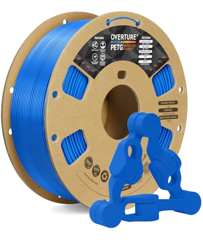 OVERTURE PETG Filament Aufgerüstet 1,75 mm, 1kg (2,2 lbs) Spule, 3D-Druck-Filament, Maßgenauigkeit +/- 0.02 mm (Digital blau) von OVERTURE