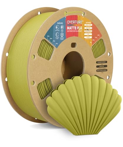 OVERTURE Matte PLA Filament 1.75mm, Matte PLA Rolle 1kg Spule (2.2lbs), Maßgenauigkeit +/- 0.02mm, für 3D Drucker (Bambusgrün) von OVERTURE