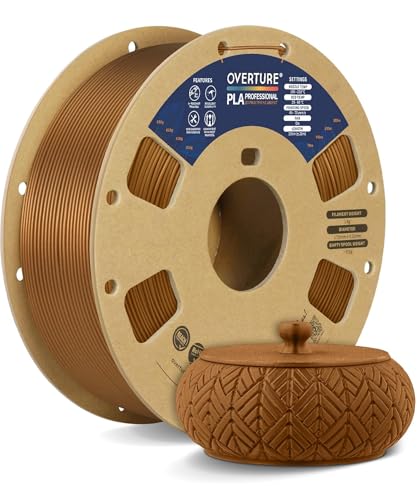 OVERTURE PLA+ Filament PLA plus 1,75 mm, Toughness Enhanced Professionelle PLA Härte, 1kg Filament (2,2 lbs),(Kupfer) von OVERTURE