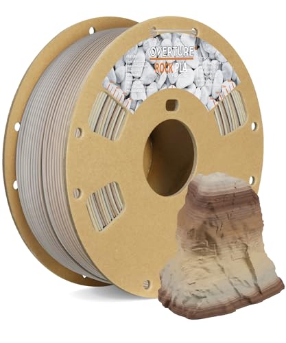 OVERTURE PLA-Filament, matt, PLA-Filament, 1,75 mm, matte PLA-Filamentrolle, 1-kg-Spule, Maßgenauigkeit +/- 0,05 mm, passend für die meisten FDM-Drucker (Fossil Rock) von OVERTURE