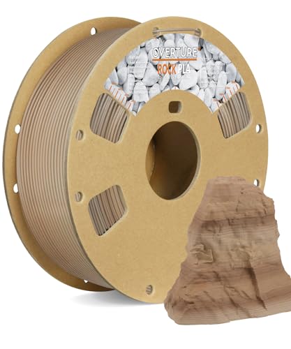 OVERTURE PLA-Filament, matt, PLA-Filament, 1,75 mm, matte PLA-Filamentrolle, 1 kg Spule, Maßgenauigkeit +/- 0,05 mm, passend für die meisten FDM-Drucker (Sedimentary Rock) von OVERTURE