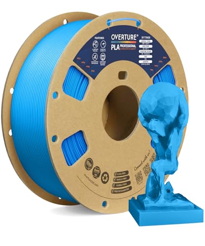 OVERTURE PLA Plus (PLA+) PLA-Filament 1,75 mm, professionelle PLA-Festigkeit, 1kg Filament (2,2 lbs), Maßgenauigkeit +/- 0,02 mm, für 3D-Drucker (Digitalblau) von OVERTURE