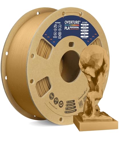 OVERTURE PLA Plus (PLA+) PLA-Filament 1,75 mm, professionelle PLA-Festigkeit, 1 kg Filament (2,2 lbs), Maßgenauigkeit 99% Wahrscheinlichkeit +/- 0,03 mm, für 3D-Drucker (Braun) von OVERTURE