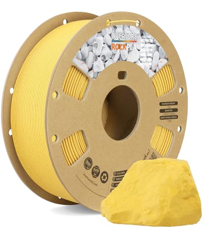 OVERTURE Rock PLA Filament 1.75mm, Marble PLA 1kg Spule (2.2lbs), Maßgenauigkeit +/-0.02mm, für Drucker 3D(Marigold Yellow) von OVERTURE