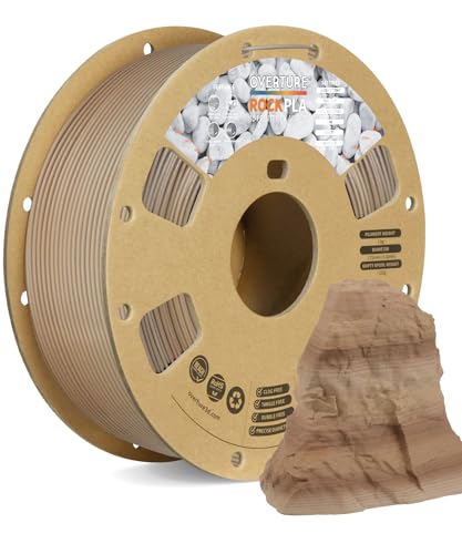 OVERTURE Rock PLA Filament 1.75mm, Marble PLA Aufgerüstet 1kg Spule (2.2lbs), Marmor PLA Maßgenauigkeit +/- 0.02 mm(Sedimentary Rock) von OVERTURE