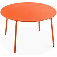 Tisch aus pulverbeschichtetem Stahl im Industriestil 120 cm Orange - Orange von OVIALA