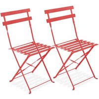 2er-Set Bistroklappstühle Rot von OVIALA