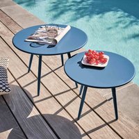 2er-Set Garten-Couchtische aus Stahl Pazifisch blau - Palavas 2er-Set Garten-Couchtische aus Stahl Pazifisch blau - Palavas von OVIALA