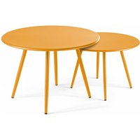 2er-Set Garten-Couchtische aus Stahl gelb - Palavas von OVIALA