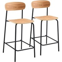2er-Set Hochstühle aus Metall und schwarzem Holz 2er-Set Hochstühle aus Metall und schwarzem Holz von OVIALA