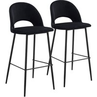2er-Set Hochstühle aus Metall und schwarzem Samt von OVIALA