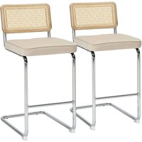 2er-Set Hochstühle aus Stahl und Samt in beige von OVIALA