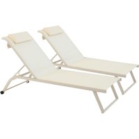 Oviala - 2er-Set Liegestühle mit elfenbeinfarbenen Rädern Oviala - 2er-Set Liegestühle mit elfenbeinfarbenen Rädern von OVIALA